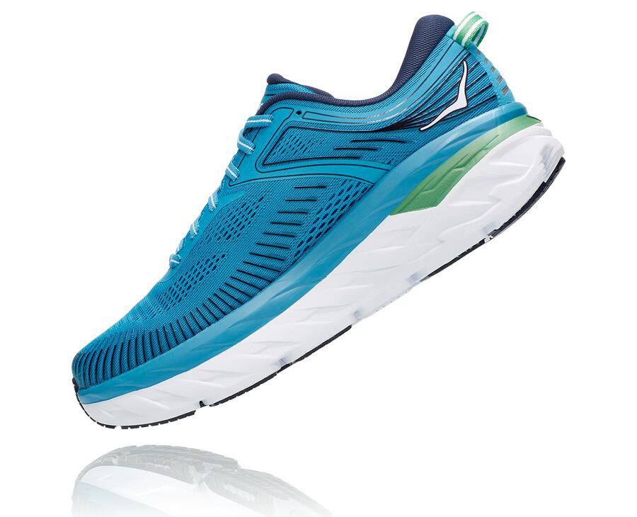 Hoka One One Løbesko Herre - Bondi 7 - Blå/Hvide - 549617HFU